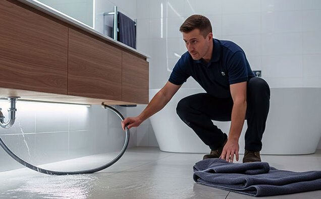 Plumber Dealing Water Leak